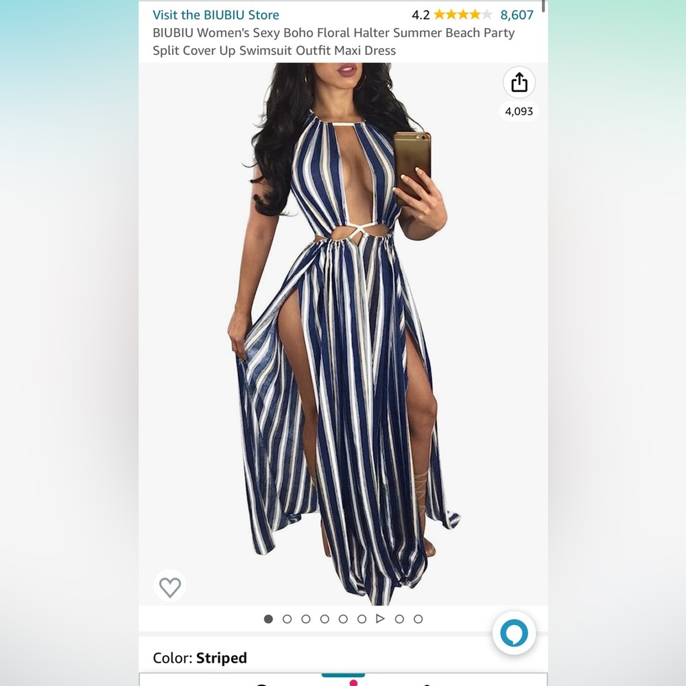 Biu Biu Dress Size Large Striped Nautical Dress - Amazon